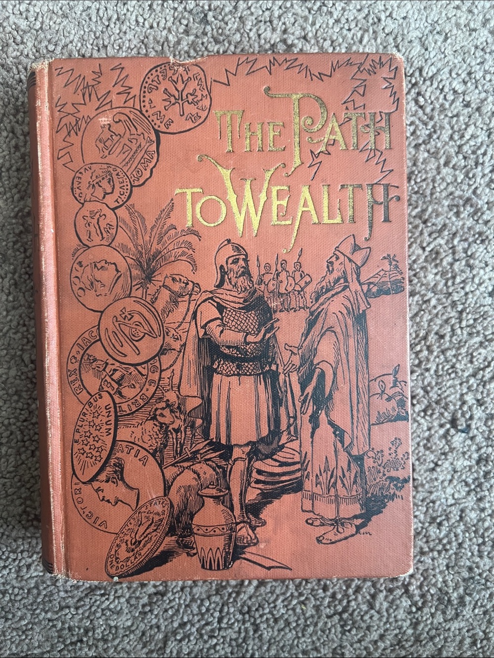 The Path to Wealth Decorative Orange Hardcover Book